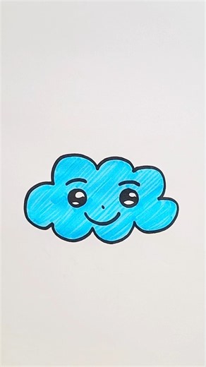 ☁️🌈 Easy Cloud Drawing for Kids | How to Draw a Cute Cloud Step by Step #shorts #viral #drawing