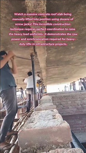 MEGA LIFT! Manually Raising a Building Roof Slab with Synchronized Jacks #construction #engineering