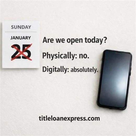 Title Loan Express on Instagram: "We’re closed today, but you can still apply online anytime. Simple steps, clear options, and local help when timing matters. ✔ Title Loans ✔ Cash Advances ✔ Payday Loans Apply online or visit us in-store 🏪💻 Serving Birmingham, AL & Tuscaloosa, AL 📍 Your loan. Your way. Title Loan Express. 🔗 Link in bio"