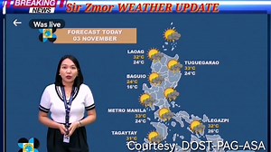 148K views · 3.2K reactions | Lagay ng Panahon Ngayong Araw | PAG-ASA Weather Forecast | November 3, 2024 #lpa #weather #WeatherUpdate #PhilippineWeather | Sir Zmor | Facebook