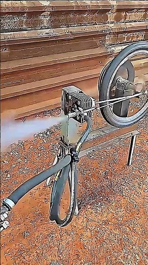 A Steam Engine Made with Recycled Parts 🔥♻️ #ingenuity #steam #recycling