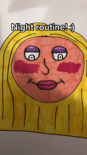 Hand-Drawn Illustration Night Routine in Yellow and Black