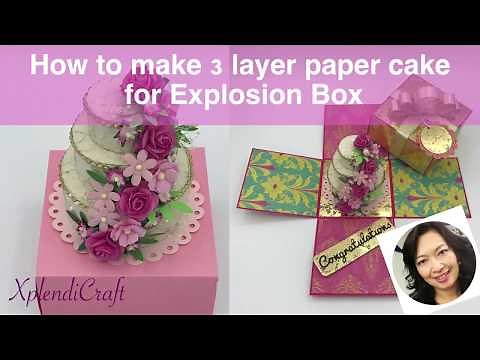 DIY - How to make a PERFECT 3 layer paper cake for Explosion Box from scratch - FULL TUTORIAL