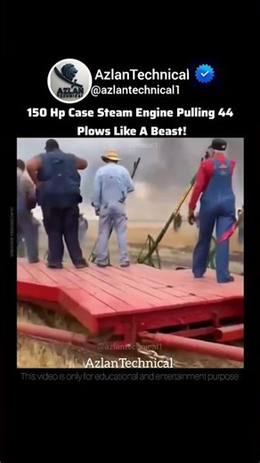 World’s Largest Steam Tractor in Action! 150 HP Case Road #locomotive Pulls 44#plows