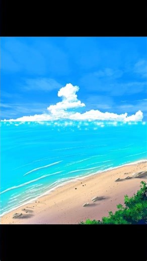 Sea Beach Background Drawing Tutorial #ibispaintx #digitalart #drawing #tutorial #shorts #painting