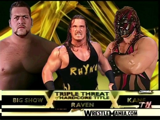 WWF Raven vs . Kane vs . The Big Show WrestleMania 17