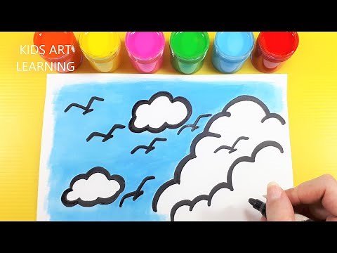 How To Draw Birds Flying In The Sky | Easy Drawing Step By Step | Drawing | Painting 🎨