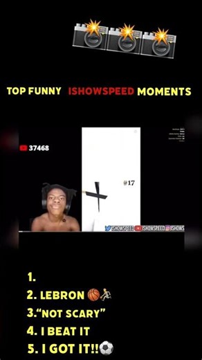Top 5 ISHOWSPEED moments 📸#clips #ishowspeed #top5 #ranking #compilation