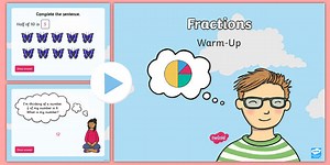 Year 2 Fractions Maths Warm-Up PowerPoint