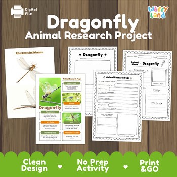 Dragonfly Research Project | Insect Science Worksheets & Animal Report