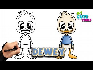 How to draw Dewey Duck | Duck Tales