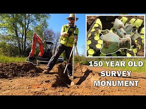 Digging up the road to find a Survey Monument from 1870!