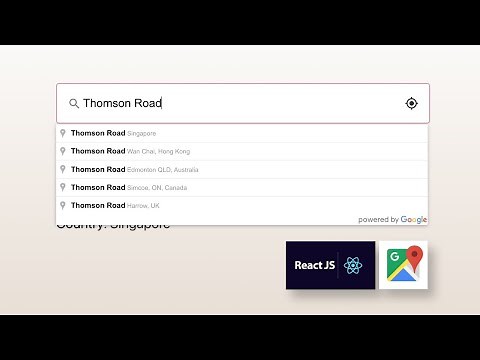 Google Places Autocomplete and Reverse Geocoding with React.js (No library) - Speed Code