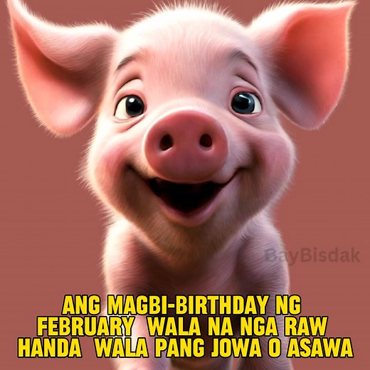 155K views · 5.1K reactions | BREAKING NEWS: Ang magbi-BIRTHDAY daw ngayong FEBRUARY ay wala na nga raw jowa o asawa, wala pang handa藍藍藍. Bay Bisdak #talkingpet #talkingpig #piggy #piggylove #tagalog #funny #comedy #tagalog #hugot #patama #Baboy #fyp #highlights #goodvibes #birthday #birthdaygreetings #february #februarybirthday #februarycelebrants #birthdaycelebrant #happybirthday | Bay Bisdak | Facebook