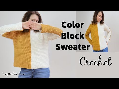 Crochet Color Block Sweater