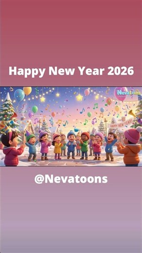 नया साल आया 2026, Happy New Year 2026, kids Song, NevaToons, Hindi Nursery rhymes and kids Songs.
