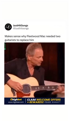 Just Hit Songs on Instagram: "Lindsey Buckingham’s guitar work with Fleetwood Mac was so distinctive and technically demanding that when he left the band in 2018, they literally had to bring in two guitarists—Mike Campbell and Neil Finn—to cover the parts he handled on his own. Buckingham wasn’t just a player; he was the rhythmic engine, the lead guitarist, and often the arranger behind their most intricate live moments. His finger-picking style, precision, and ability to fill every inch of spac