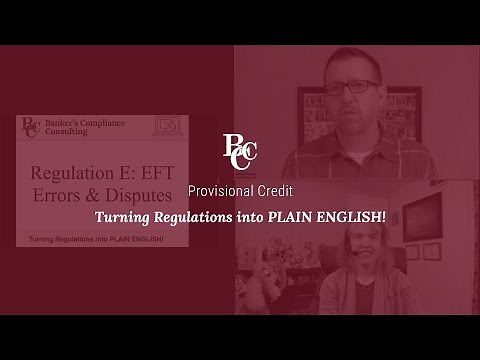 Regulation E: Provisional Credit