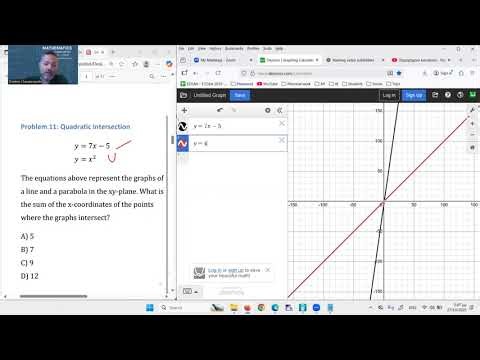 SAT prep 360 s1e11 Quadratic and Line intersection