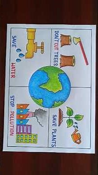 Environment Day Drawing / Save Environment Poster Drawing Easy Steps #ytshorts #shrots #viralshhorts