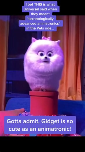 Adorable Gidget Animatronic in The Secret Life of Pets: Off the Leash!
