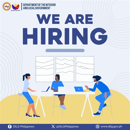 NOTICE OF VACANCY | The following positions at the Department of the Interior and Local Government - Central Office in Quezon City are open for application: 📍Internal Auditor V (OSEC-DILGB-IAUD5-3-2009/ SG-24) 📍Attorney III (OSEC-DILGB-ATY3-11-1998/ SG-21) 📍Attorney III (OSEC-DILGB-ATY3-1-1998/ SG-21) Interested applicants may check the DILG website at https://careers.dilg.gov.ph/ for full details (including job application requirements, qualifications, and other instructions). The deadline f