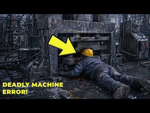 Industrial Nightmare: Worker Trapped Inside Machine