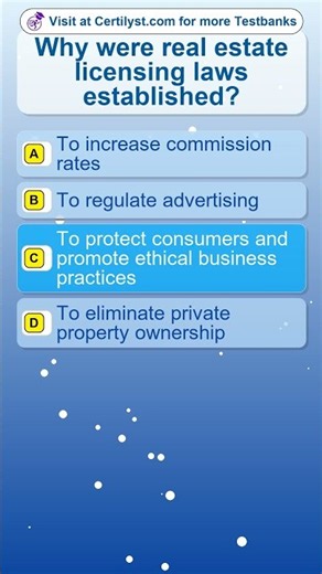 Why were real estate licensing laws established? #realestateregulations #insuranceexam