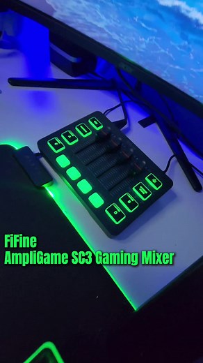 FiFine AmpliGame SC3 Gaming Mixer The Perfect Audio Mixer for Streamers and Podcasters Thanks to @Fifine for sending out this awesome gaming mixer with RGB. Its easy to use and compatible with a wide variety of devices and microphones for XLR, 3.5mm and USB C connectivty. #fifine #fifinemixer #fifineampligame #mixer #gaming #pc #pcgaming #pcgamingsetup