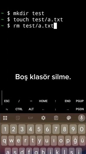 Termux rm, rmdir ve rm -r Dosya ve Klasör Silme.