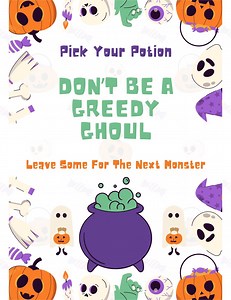 Halloween Candy Sign: Don't Be a Greedy Ghoul - Printable Decor (digital Download) - Etsy