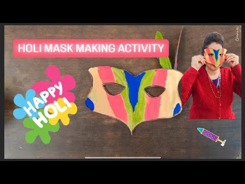 DIY Unique Holi Masks 🎭| Handmade Paper Mask#HOLI MASK#satisfying#DIYHoliMask #HoliCrafts#PaperCraft