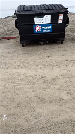Finally!! After many get it done reports, they replaced the dumpster!!! What Republic Services did not do was pick up the trash underneath the dumpster. They came by and I asked them if they could lift up the dumpster so I could clean it. Guy asked me if I worked for the city or was a volunteer. Told him was a volunteer and he just drove away!!!! There are 2 people in the truck. #republic services #missionbeachsandiego #missionbeachsd #beachclean | Don't Trash Mission Beach