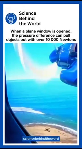 Abiel_18 on Instagram: "Airplane windows cannot open during flight, but if a rupture caused explosive decompression, objects could be forcefully ejected due to the pressure difference. While this could send debris like luggage toward an engine, such events are extremely rare due to stringent safety designs. sciencebehindtheword #airplane #accident #turbine #pressure #newton #power #luggage #airplanes #sciencefacts #didyouknowthat #didyouknow"