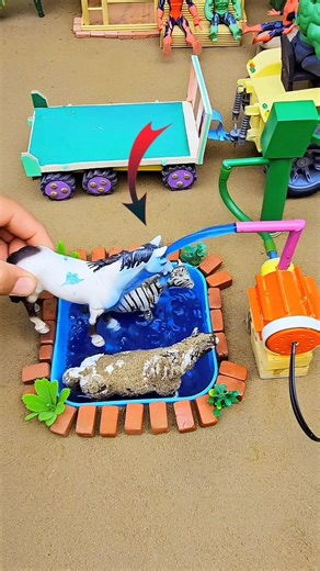 Mini waterpump science project with mini concrete & mixer & diy tractor short ||No.225🔥 #shorts #yt