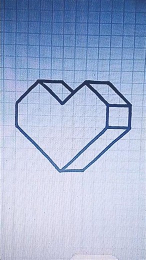 how to draw 3d heart or illusion on graph paper #3d ##drawing #shorts #viral