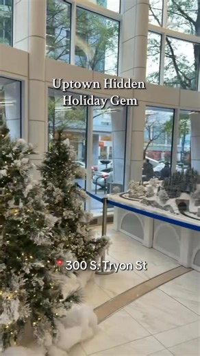 Uptown Charlotte on Instagram: "Have you seen this model train? 🚂 The “300 Express” is a 20-foot-wide train display inside of 300 S. Tryon St. featuring snow covered mountains, tunnels, and trains driving along the tracks. Free and open to the public weekdays from 9am-6pm 📍300 South Tryon St."