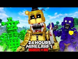 I Survived 24 HOURS in FNAF WORLD in Minecraft