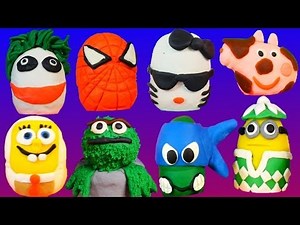 134 PLAY DOH Kinder Surprise Eggs Peppa Spongebob Superheroes Play-Doh