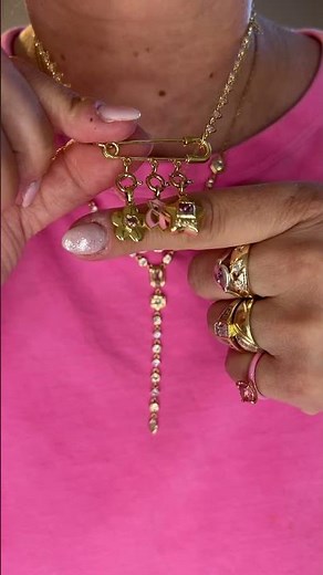 Pink & Gold Charm Necklace Stack 💖✨ Butterfly Pendant & Vintage-Inspired Layering