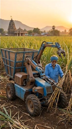 Modern Farming Meets Tradition | Sugarcane Harvest with Smart Machine