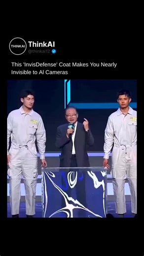 ThinkAI on Instagram: "In a world where cameras are everywhere, this coat makes you vanish. 👁️ Developed at Wuhan University, InvisDefense blocks AI recognition by confusing algorithms during the day and masking thermal signals at night. To human eyes, it’s a coat. To machines, it’s almost invisibility. A glimpse into the future of personal privacy. 👉 Would you wear this in public? Follow @thinkai12 for more futuristic tech. 🎥 Credit: Bilibili Super Science Night #innovation #technology #ai #