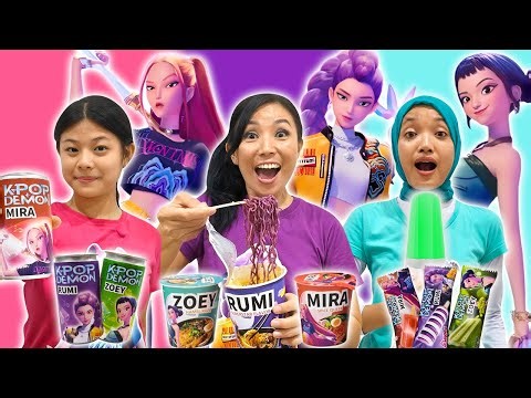 BUY ONE COLOR HUNTRIX KPOP DEMON HUNTER FOOD AT THE CONVENIENT MARKET! ICE CREAM, RAMYEON NOODLES...