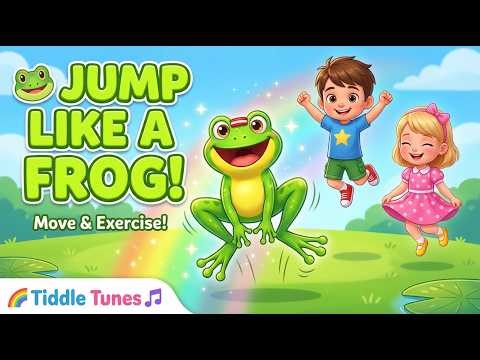 Jump Like a Frog | Move & Freeze Dance | Fun Animal Exercise Song for Kids | Tiddletunes