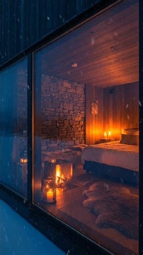 POV: Sleeping in a Cozy Stone Fireplace Bed ❄️🥶🏠 (Instant Sleep) #asmr #snoozebox #sleepingpods