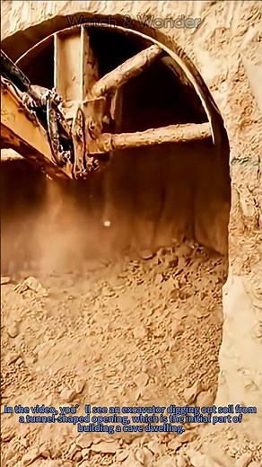 Cave House Construction: Excavator Digging for Cave Dwelling