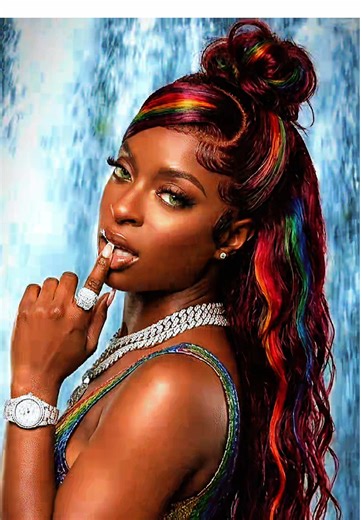 Gemini AI Prompts For Photos @Empress_Leelee💄💋 Rainbow Waterfalls Prompt: Using the photo provided create a high end, high definition, luxury ultra hyper realistic 8K front facing close up photo of a glamorous, fiercely stunning, confident woman standing under an elaborate waterfall on an island mountain. She is standing under the waterfall looking away from the camera confident, alluring and lusty pose. She has light green eyes. She is wearing a metallic rainbow intricate detailed designer 2 