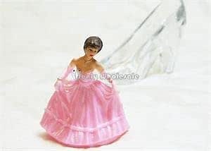 Plastic Mini Cinderella Doll Favors Decoration - Pink (12 Pieces)