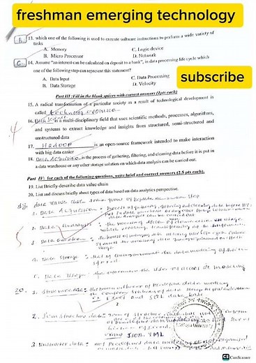 freshman emerging technology mid exam answers #universityexam #ethiopia #mid