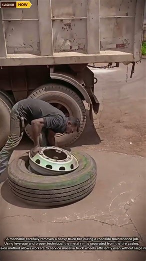 Heavy-Duty Tire Changing Tools for Removing and Installing Truck Wheels in Roadside Repair Situation